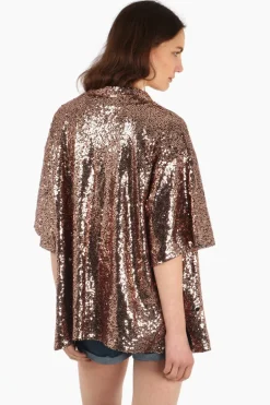 Sequin Kimono Jacket - Bronze