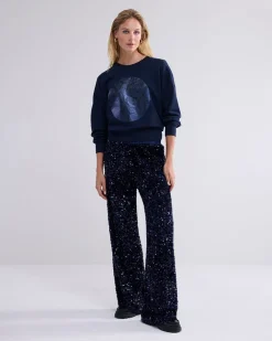 Sequin Pants - Midnight Blue