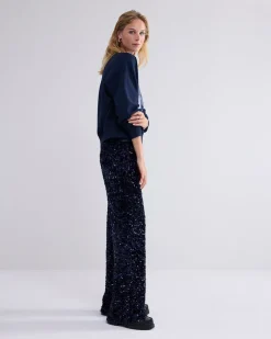 Sequin Pants - Midnight Blue