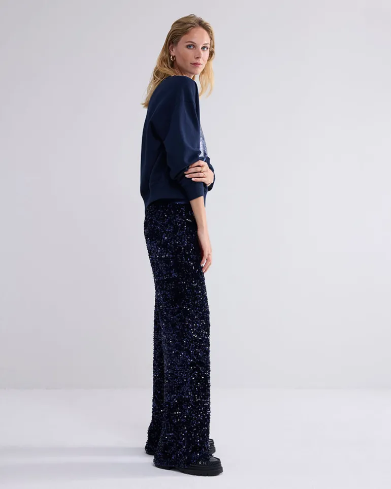 Sequin Pants - Midnight Blue