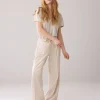 Shimer V-Neck Tee - Pebble Beige