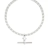 Silver Belcher Bracelet With Silver T-Bar
