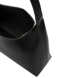 Single Strap A-Line Curved Top Shoulder - Black