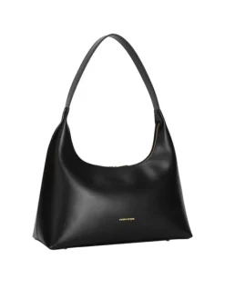 Single Strap A-Line Curved Top Shoulder - Black