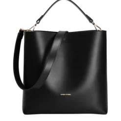 Small Portrait Tote With Pouch - Black