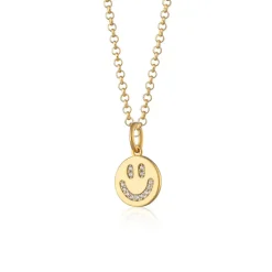 Smiley Face Necklace - Gold