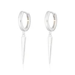 Spike Hoop Earrings - Silver