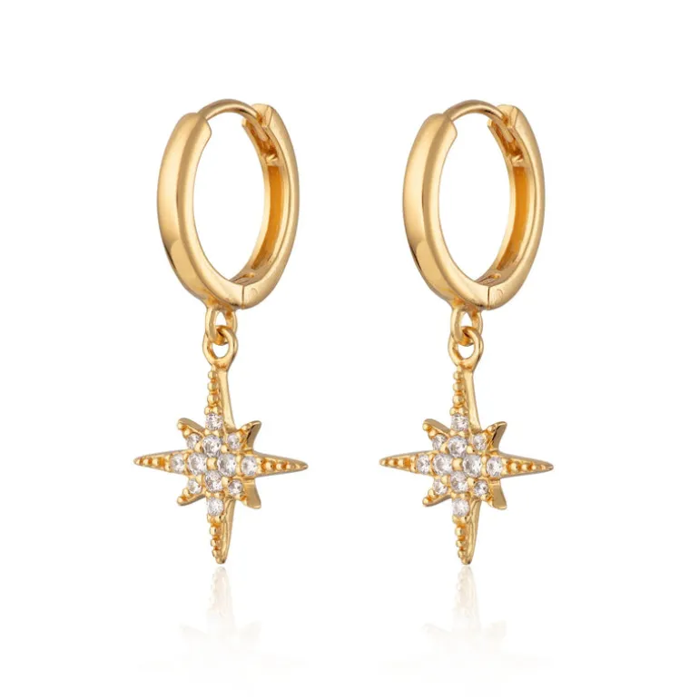 Starburst Hoop Earrings - Gold