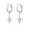 Starburst Hoop Earrings - Silver