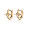 Starburst Huggie Earrings - Gold
