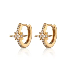 Starburst Huggie Earrings - Gold