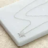 Starburst Necklace with Slider Clasp - Silver