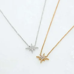 Starburst Necklace with Slider Clasp - Silver
