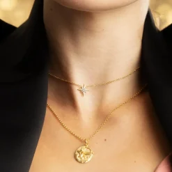 Starburst Necklace with Slider Clasp - Gold