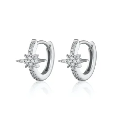 Stardust Huggie Earrings - Silver