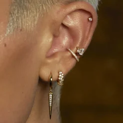 Stardust Huggie Earrings - Gold