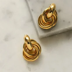 Statement Interlocking Earring - Gold