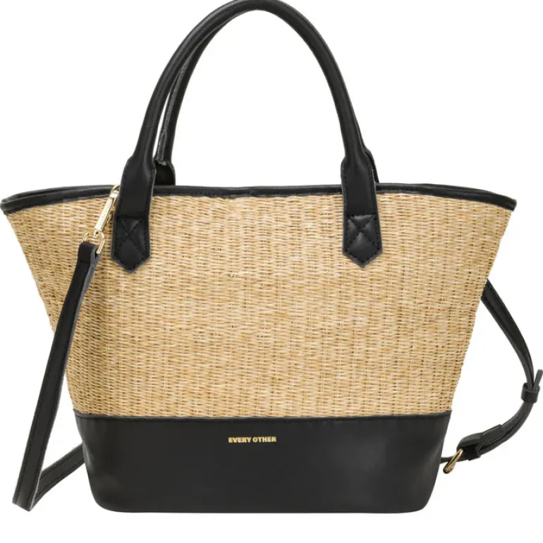 Straw Grab Bag - Black