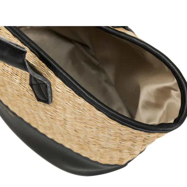Straw Grab Bag - Black