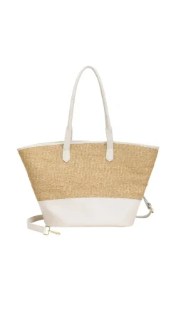 Straw Large Shoulder Bag - White