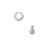 Tapered Crystal Huggie - Silver