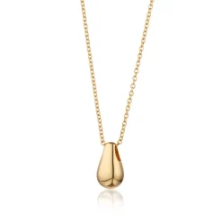 Teardrop Necklace with Slider Clasp - Gold