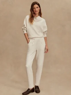 The Rolled Cuff Pant 28.5 - Ivory Marl