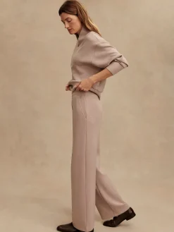 The Wide Leg Pant 30 - Taupe Marl