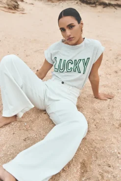 Thelma Open Lucky Top - Light Grey