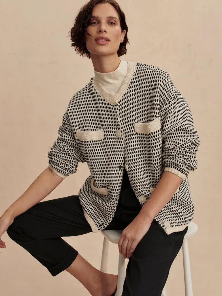 Tidewell Textured Knit Jacket - Birch Multi Stitch