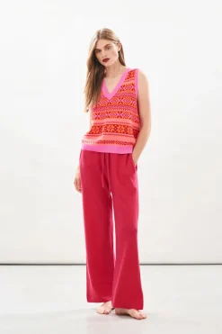 Tonal Fairisle Tank - Peony Neon