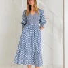 Troy Dress - Blue / White