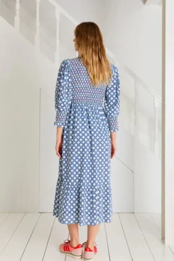 Troy Dress - Blue / White