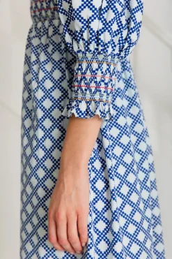 Troy Dress - Blue / White