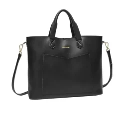 Twin Pocketed Tote Bag - Black