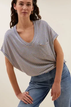 Tyler Small Stripe Top - Kingsblue Small Stripe