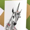 Unicorn with Flowers Card