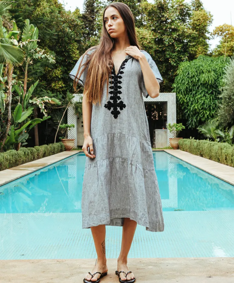 Uxbridge Dress - Charcoal Stripe