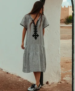 Uxbridge Dress - Charcoal Stripe