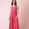 Vanilla strap dress - Kajri pink red