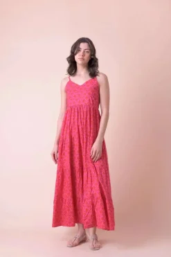 Vanilla strap dress - Kajri pink red