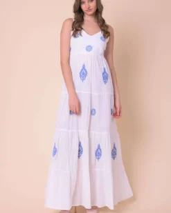 Vanilla strap dress - White blue