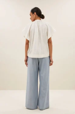 Vina Lurex Blouse - Silver