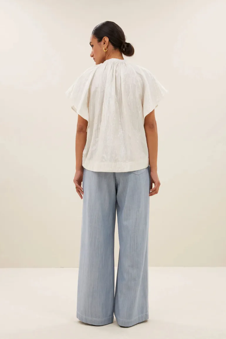 Vina Lurex Blouse - Silver