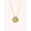 White Shamrock Boho Necklace - Gold