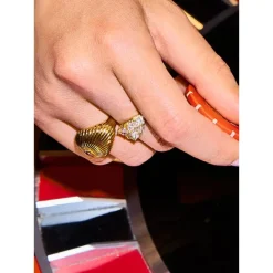 White Stone Ring - Gold