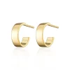 Wide Huggie Hoop Earrings - Gold