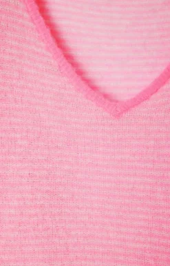 Zakday V-Neck Jumper - Rayures Gris