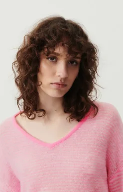 Zakday V-Neck Jumper - Rayures Gris