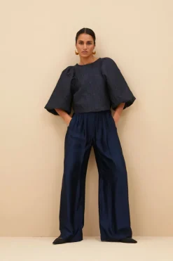 Zasu Jacquard Blouse - Midnight